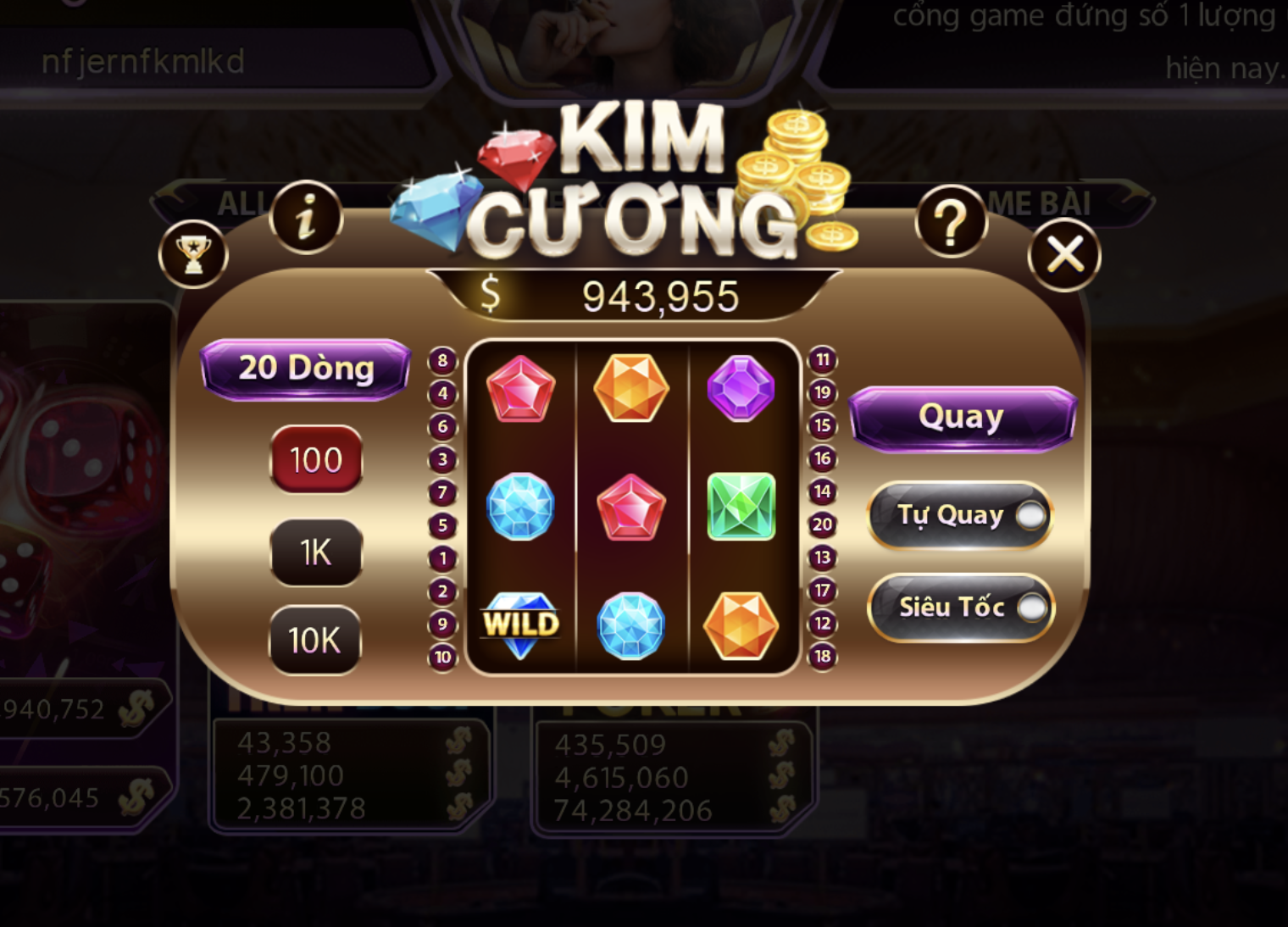 Kim cương tại cổng game GemWin