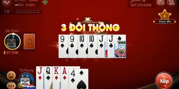 3 đôi thông trong tiến lên Gemwin chặt được gì?