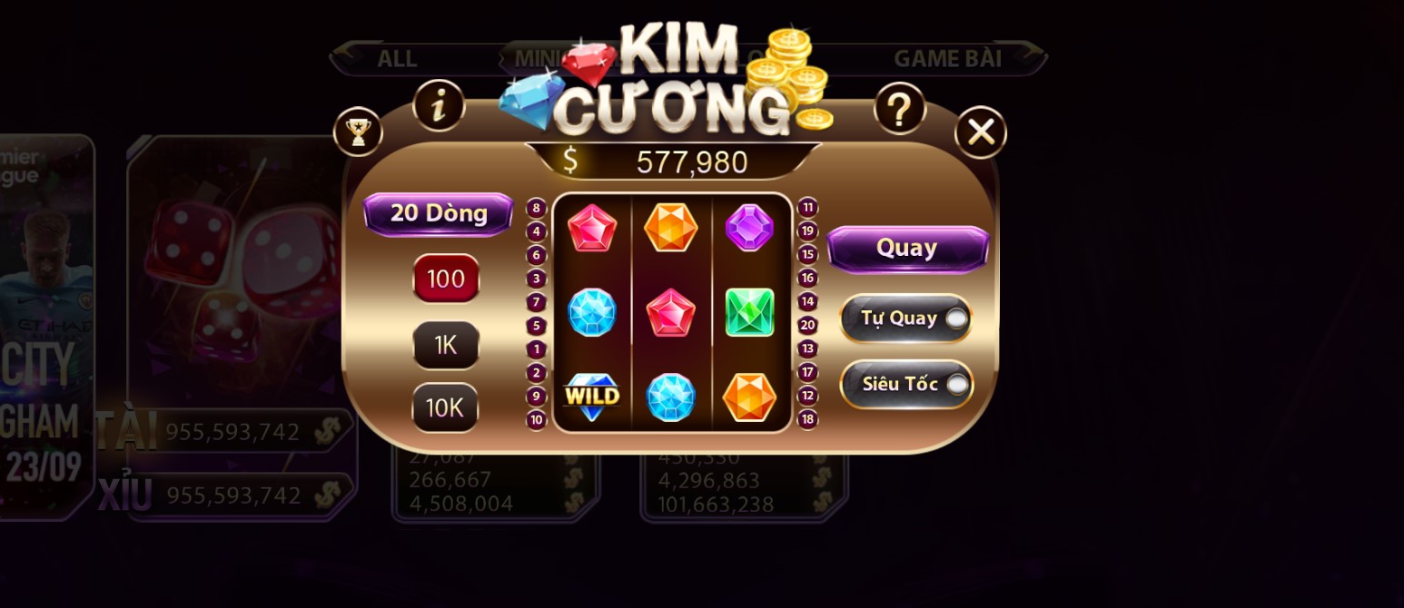 Một số biểu tượng nổi bật trong game Kim cương gemwin